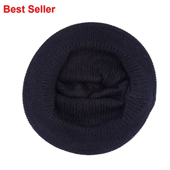 Winter Knit Hat with Crochet Visor Brim and Flower Accent main image 6